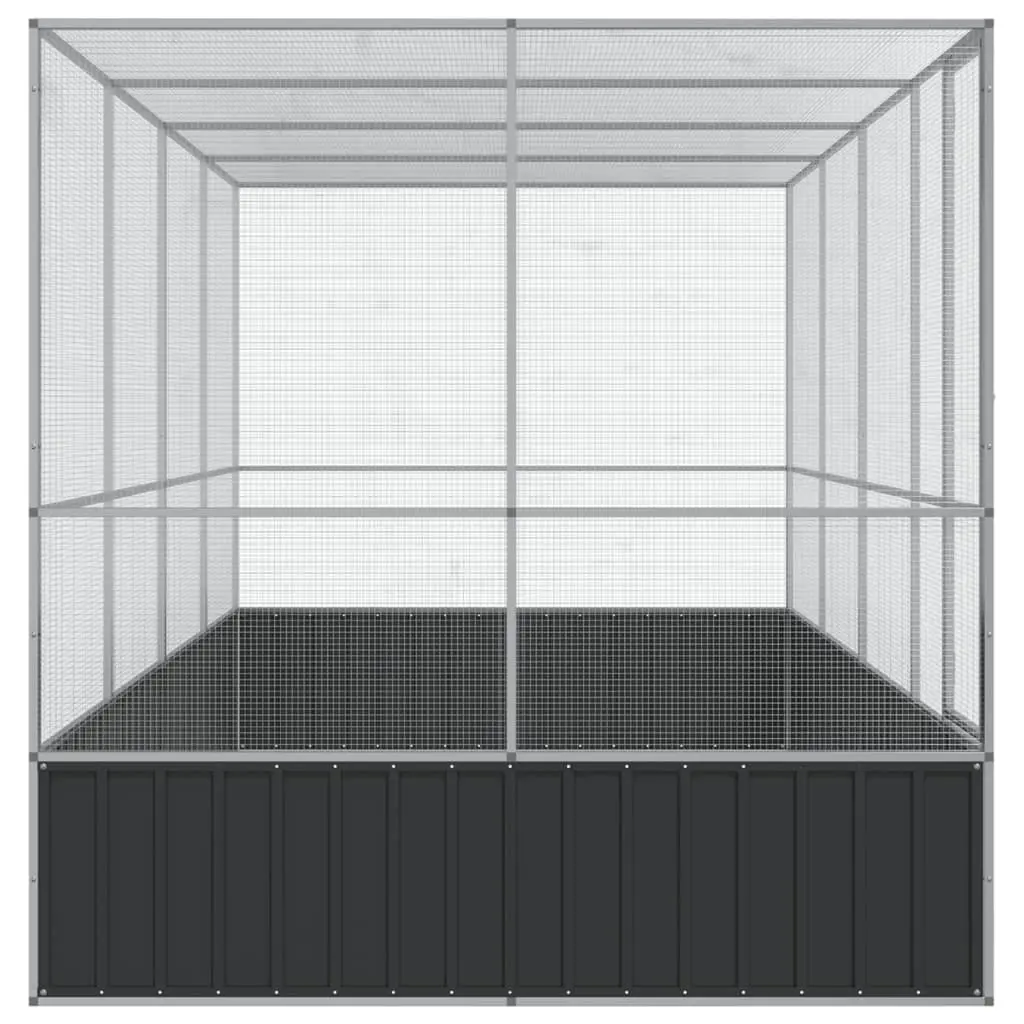Large Bird Aviary with Extension Silver Steel Mesh Cage Outdoor Flight Enclosure