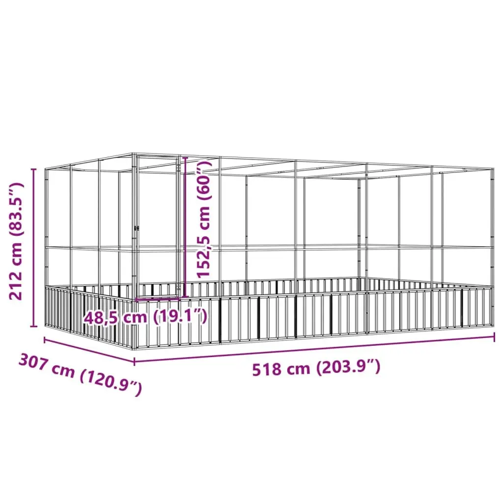 Large Bird Aviary with Extension Outdoor Enclosure Steel Mesh Cage Silver