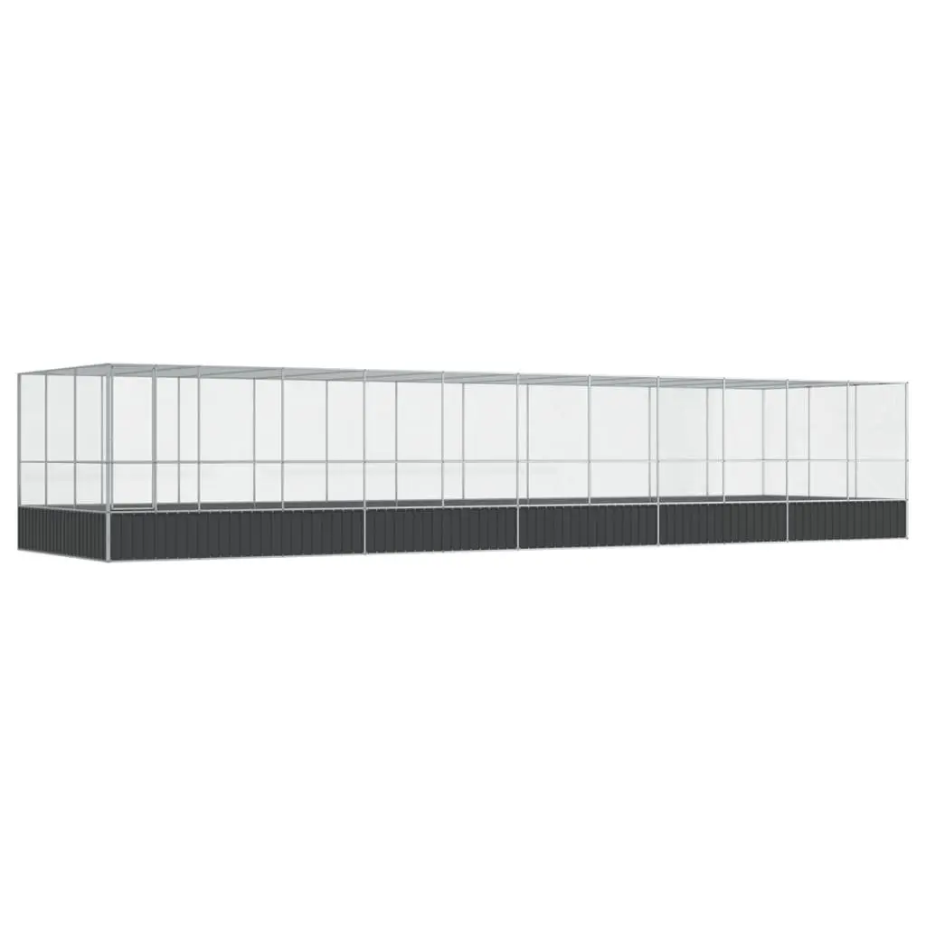 Aviary with Extension for Birds 1139x307x212cm Steel Frame Mesh Bird Cage