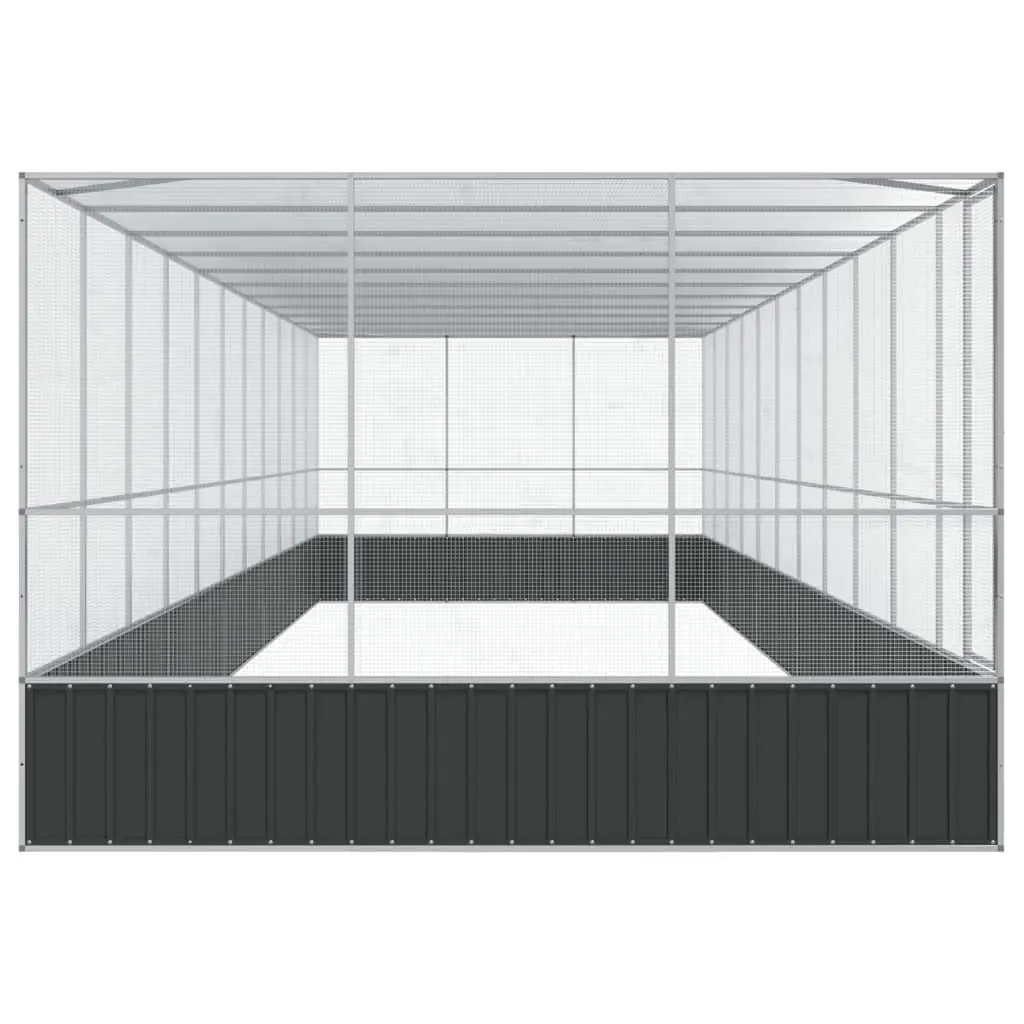 Aviary with Extension for Birds 1139x307x212cm Steel Frame Mesh Bird Cage