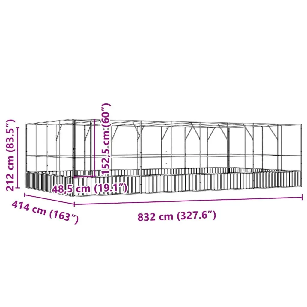 Large Silver Outdoor Bird Aviary