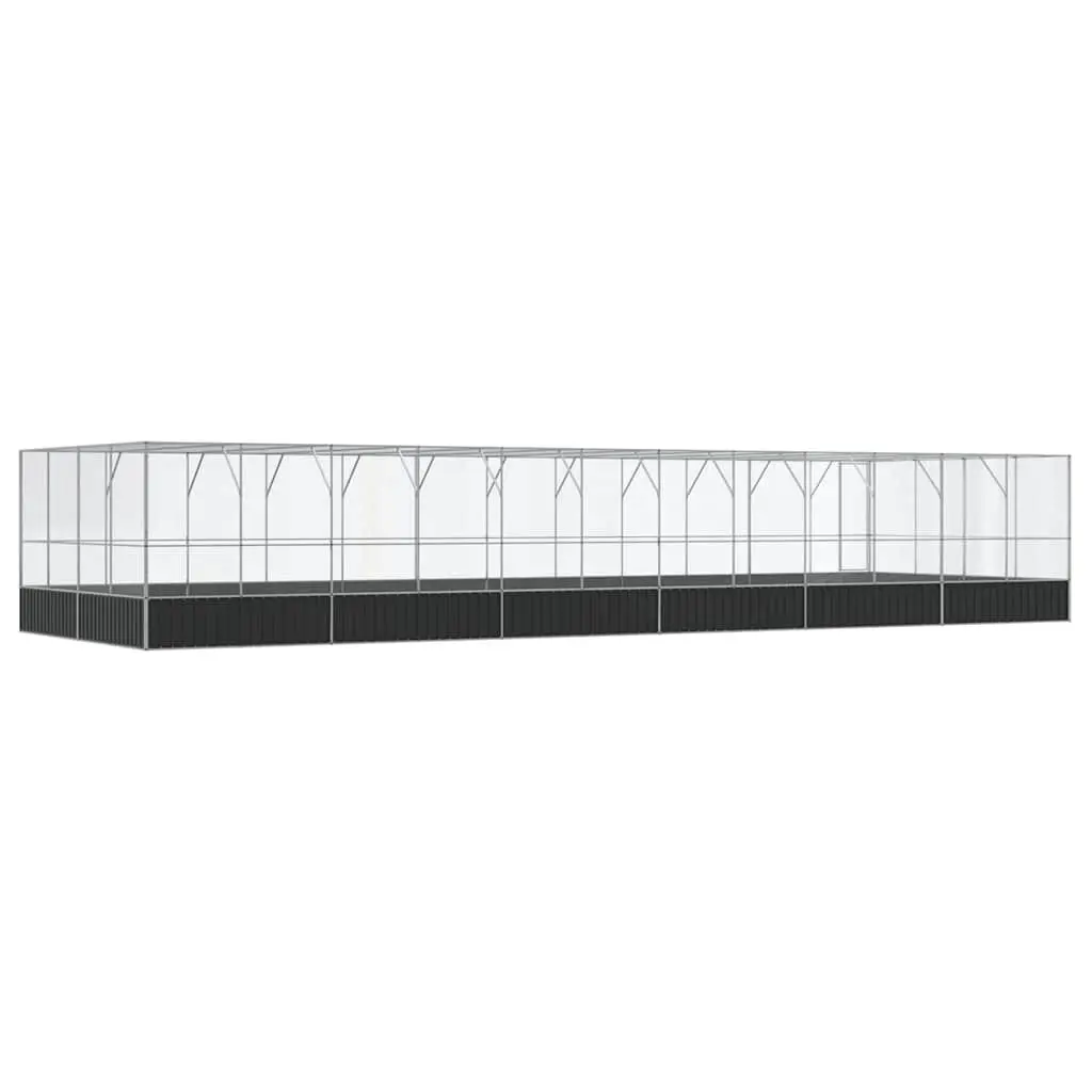 Large Bird Aviary Enclosure with Extension 1246x414x212cm Steel Mesh Cage