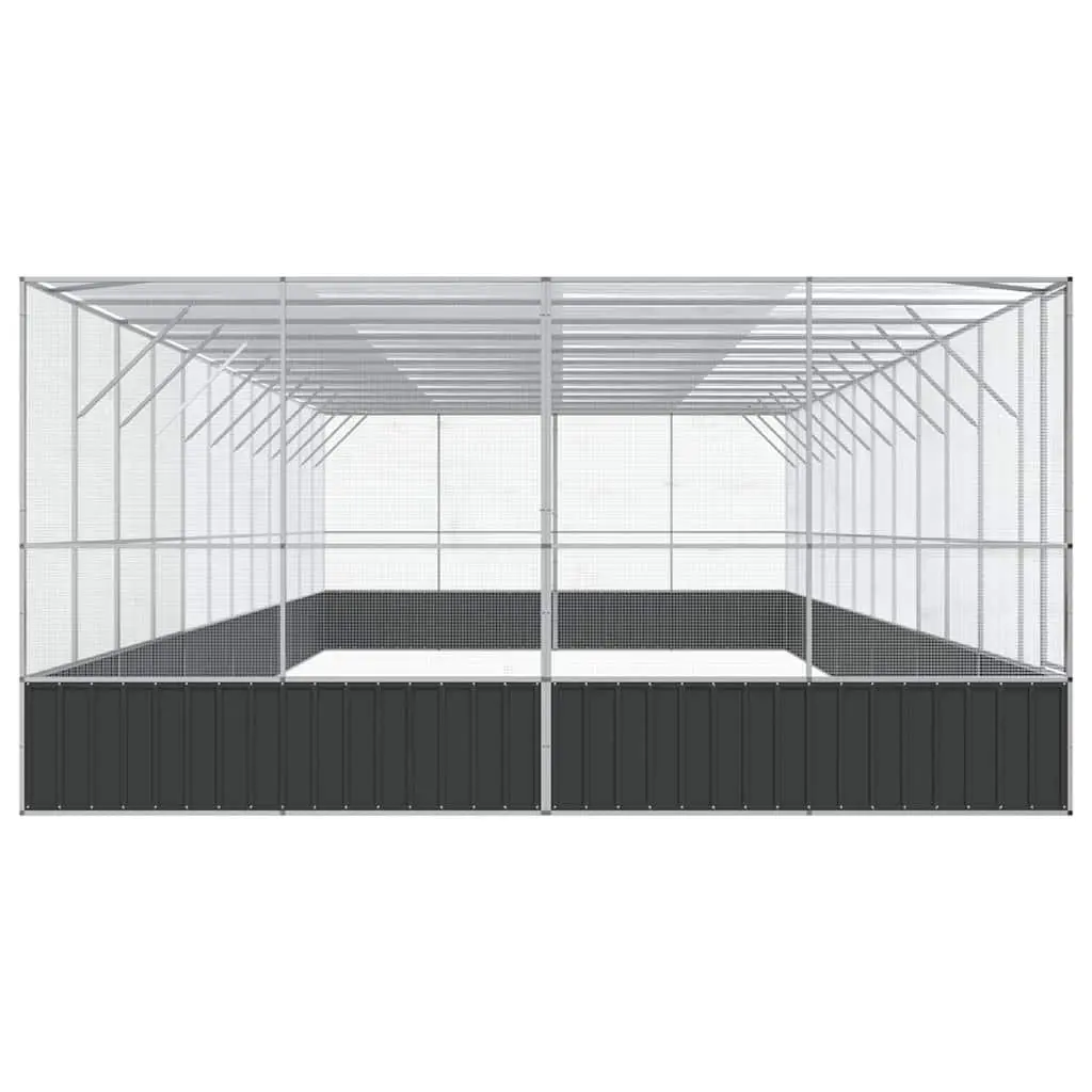 Large Bird Aviary Enclosure with Extension 1246x414x212cm Steel Mesh Cage