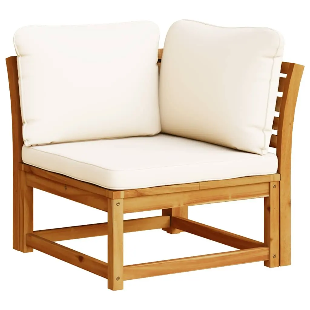 6 Piece Garden Lounge Set for Patio Brown Acacia Wood with Cushions