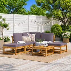 Specifications of 6-Piece Garden Lounge Set in Solid Wood