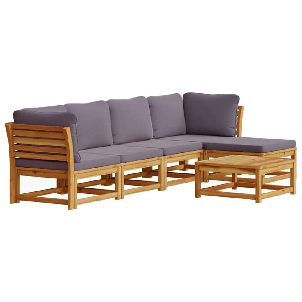 Solid Wood 6-Piece Outdoor Lounge Set