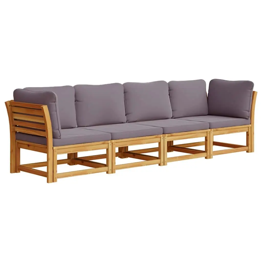 Garden Lounge Set Outdoor Patio Sofa 4 Piece Brown