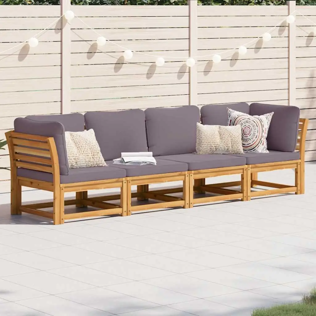 Garden Lounge Set Outdoor Patio Sofa 4 Piece Brown
