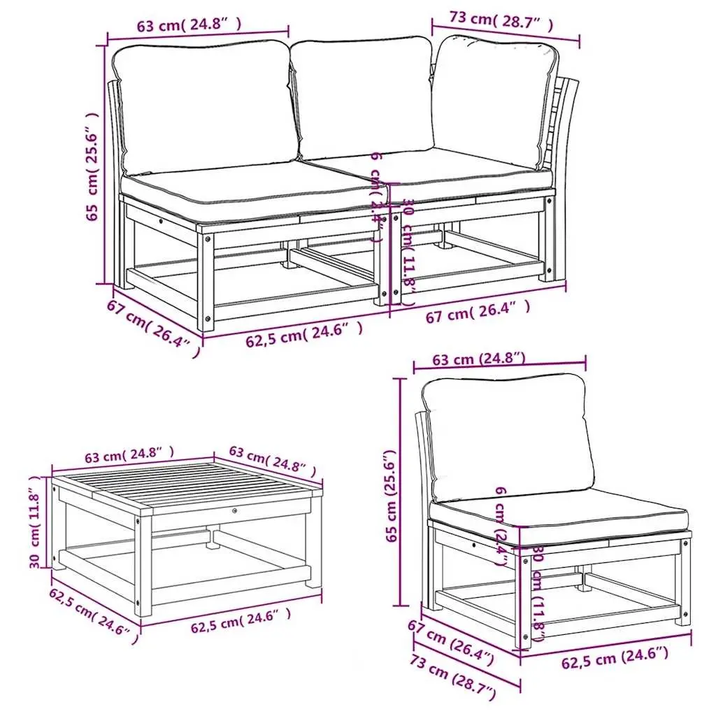7 Piece Outdoor Sectional Sofa Set