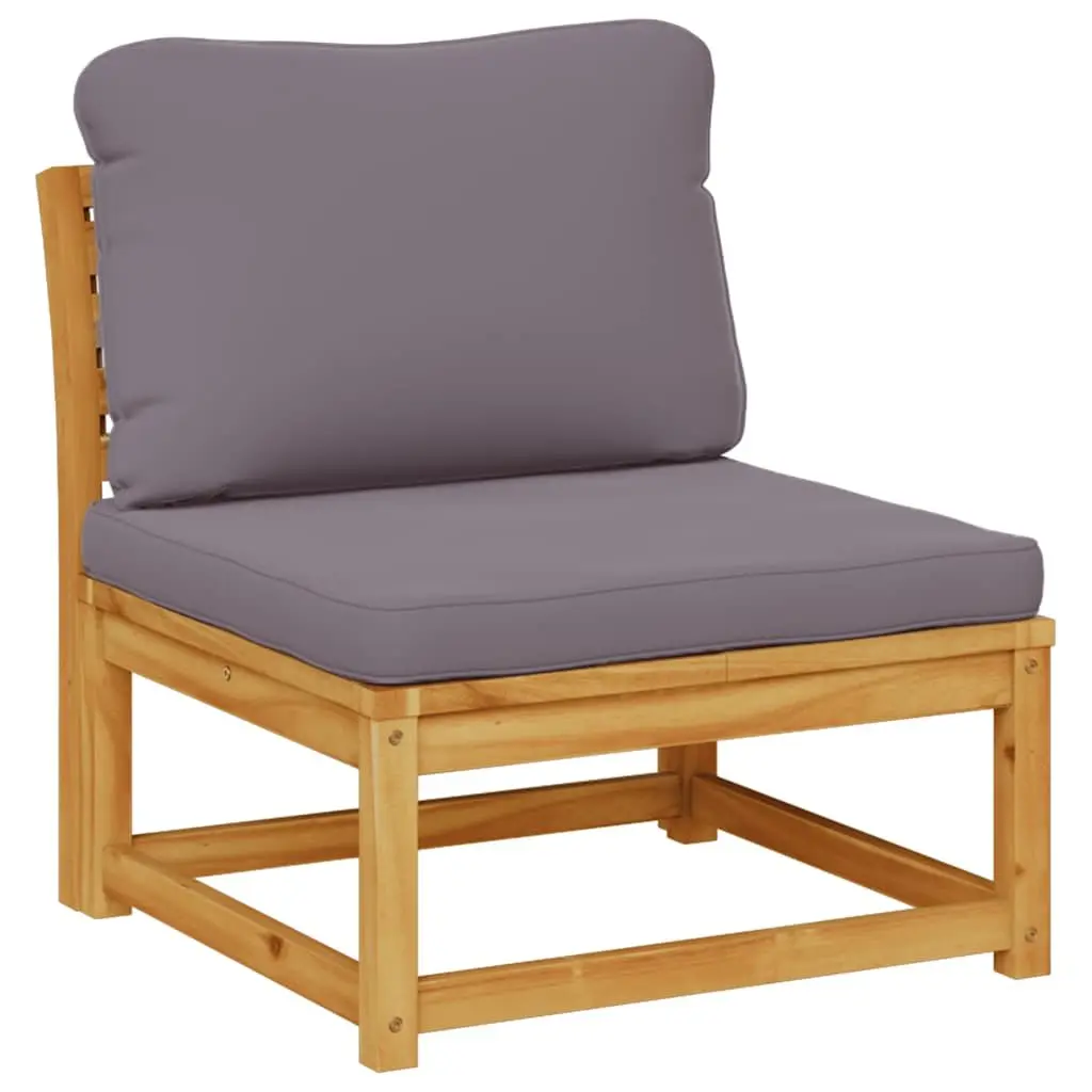 Garden Lounge Set 5 Piece Outdoor Sectional Sofa Brown with Cushions Wood