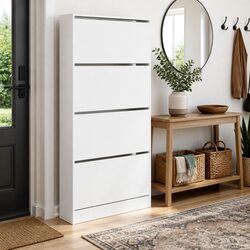Specifications of the White Shoe Cabinet with 4 Drawers