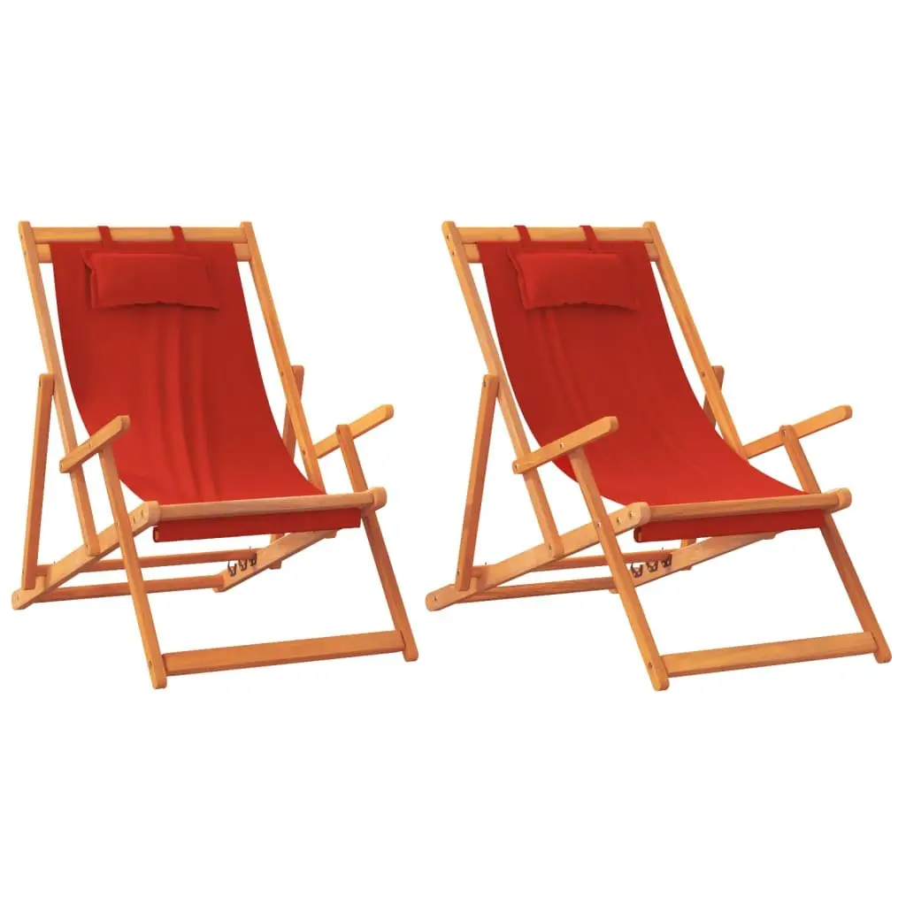 Red Folding Beach Chairs