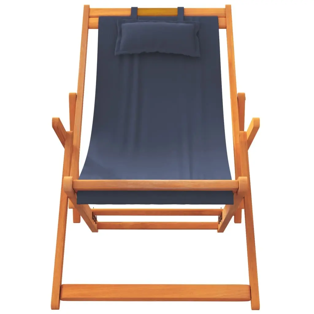 Folding Beach Chairs 2 pcs Blue Outdoor Camping Lounge Reclining Garden Seating