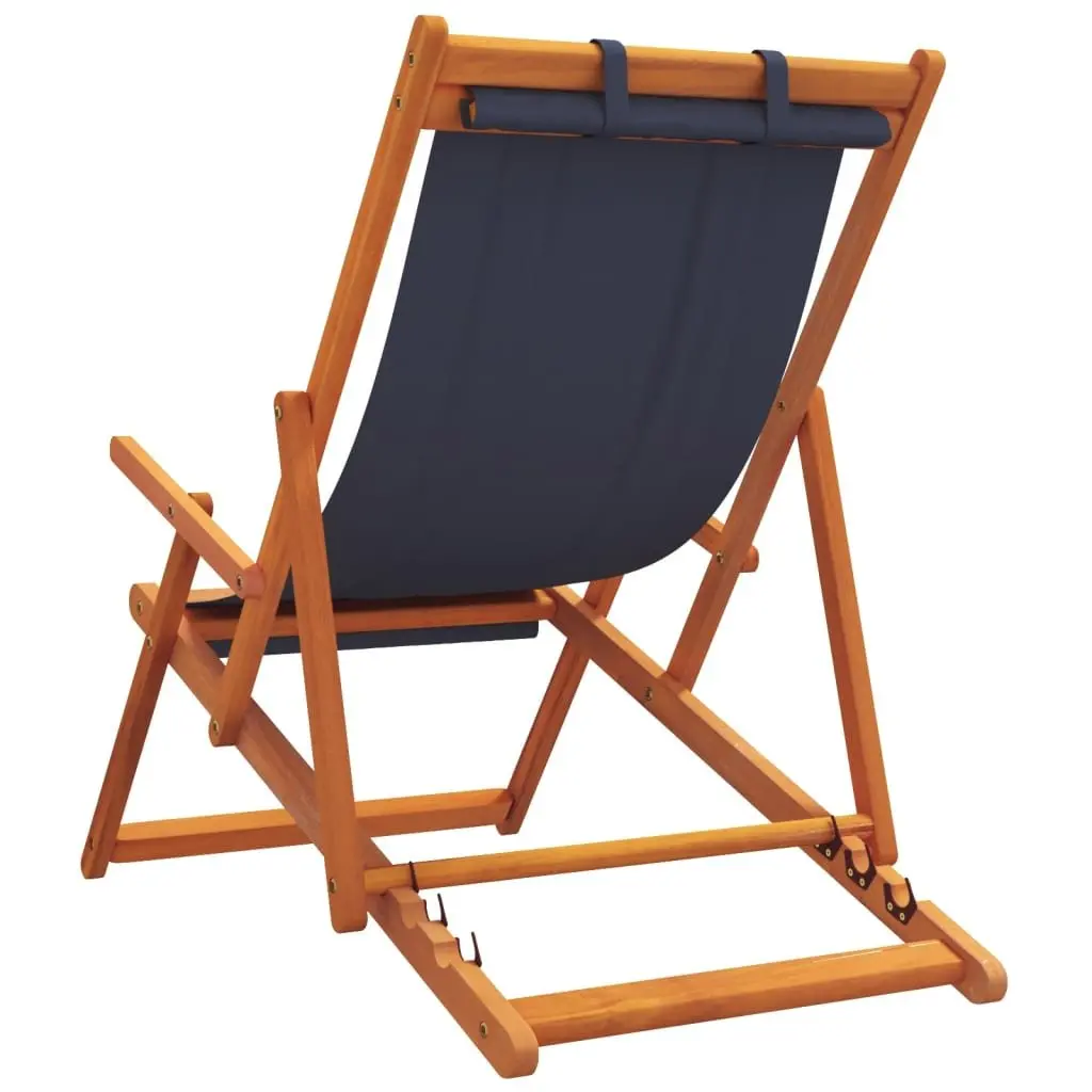 Folding Beach Chairs 2 pcs Blue Outdoor Camping Lounge Reclining Garden Seating