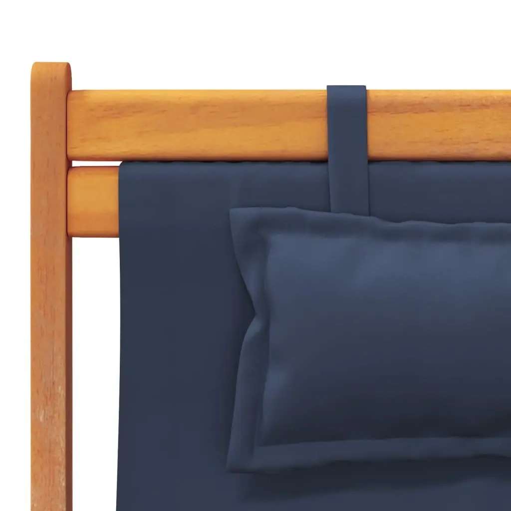Folding Beach Chairs 2 pcs Blue Outdoor Camping Lounge Reclining Garden Seating