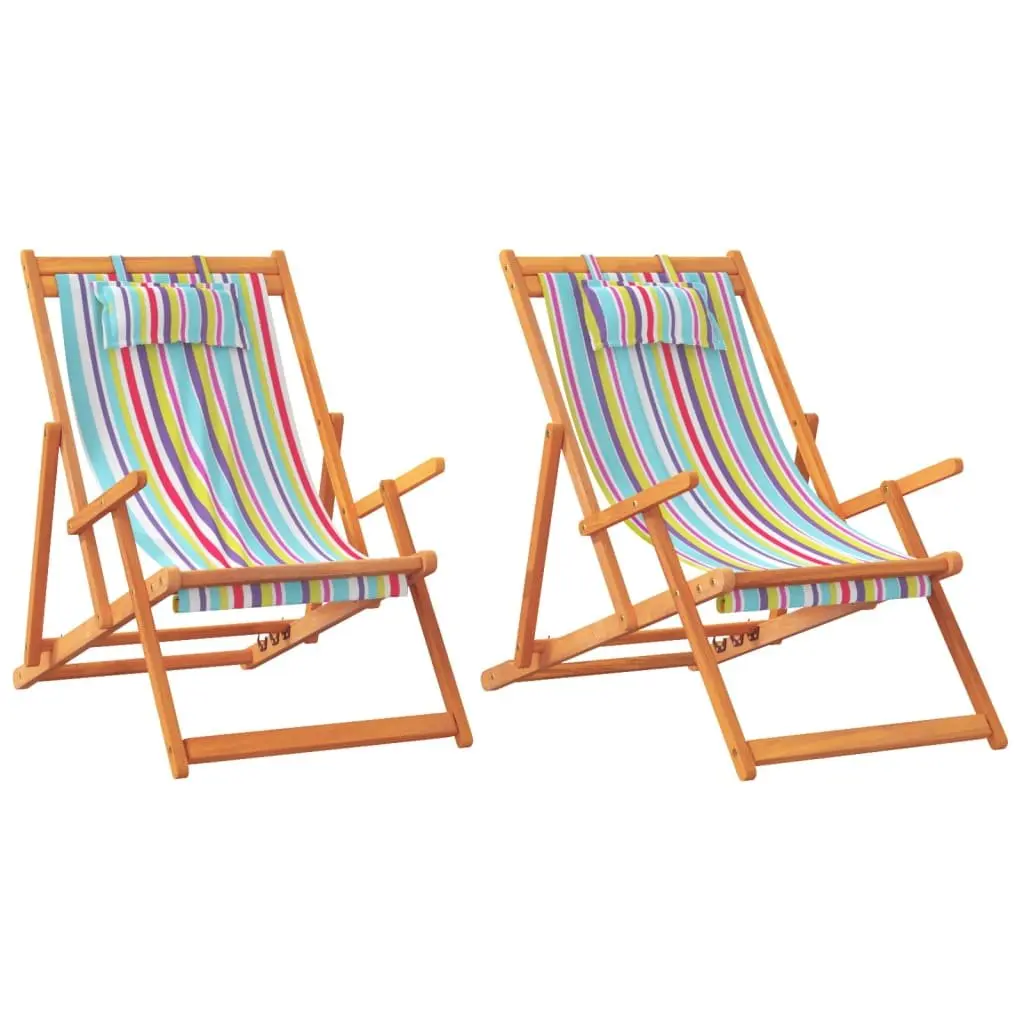 Folding Beach Chairs Set of 2, Multicolour