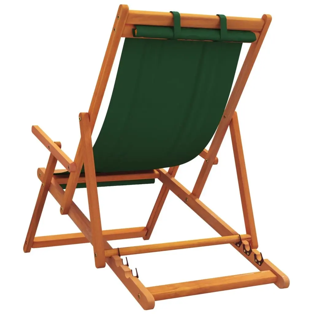 Folding Beach Chairs 2 pcs Green Outdoor Lounge Reclining Garden Camping Seating