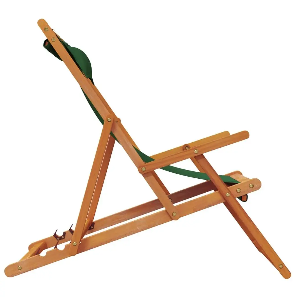 Folding Beach Chairs 2 pcs Green Outdoor Lounge Reclining Garden Camping Seating