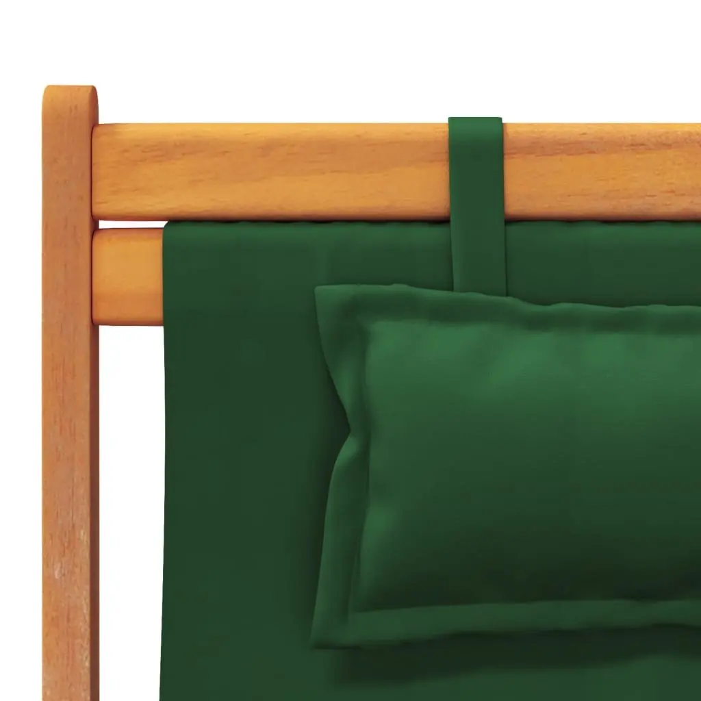 Folding Beach Chairs 2 pcs Green Outdoor Lounge Reclining Garden Camping Seating