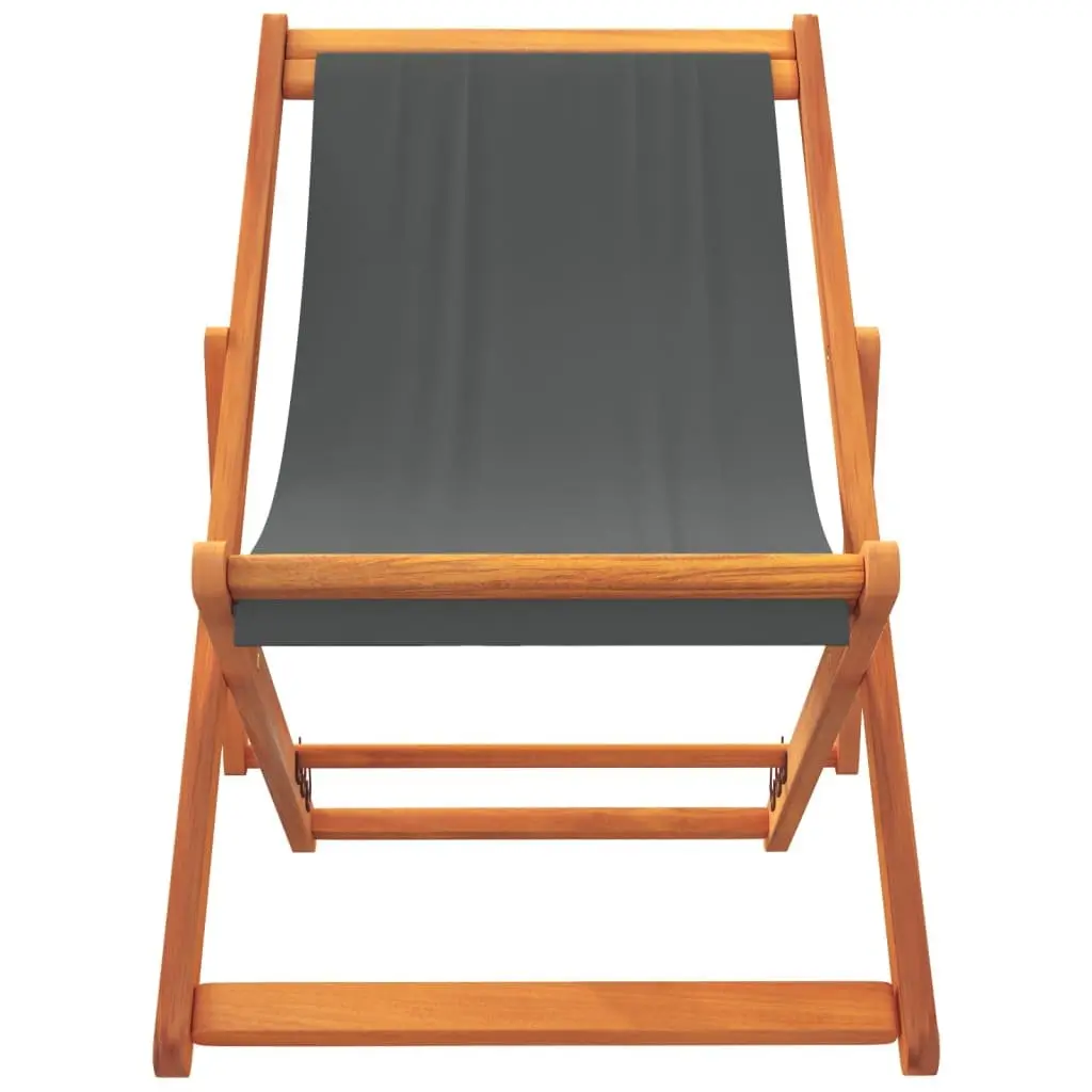 Folding Beach Chairs Outdoor Garden Grey 2 Piece