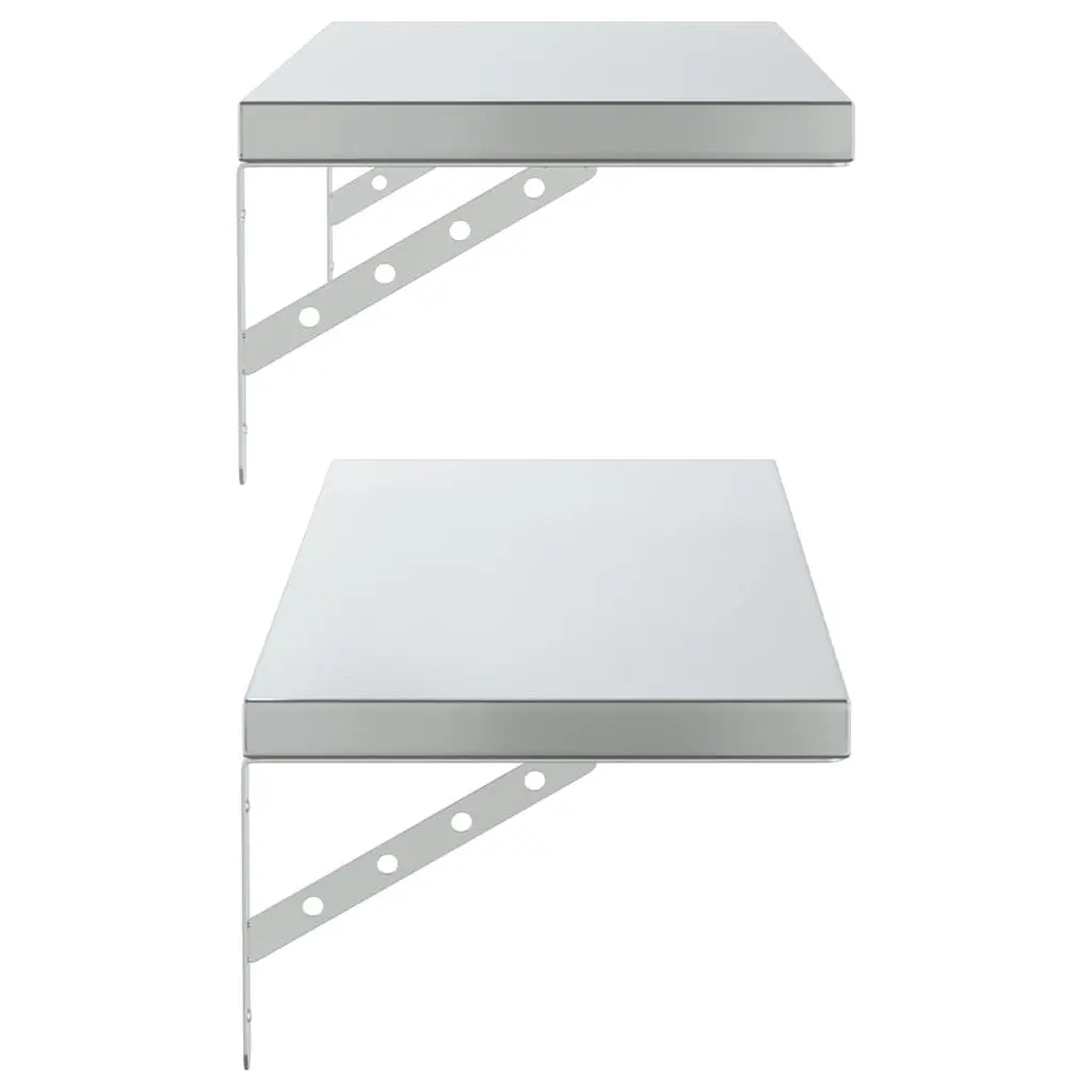 Stainless Steel Wall Shelves for Living Room Bedroom Office 100x30 cm 2 Piece