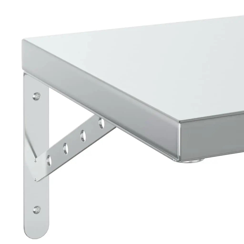 Stainless Steel Wall Shelves for Living Room Bedroom Office 100x30 cm 2 Piece