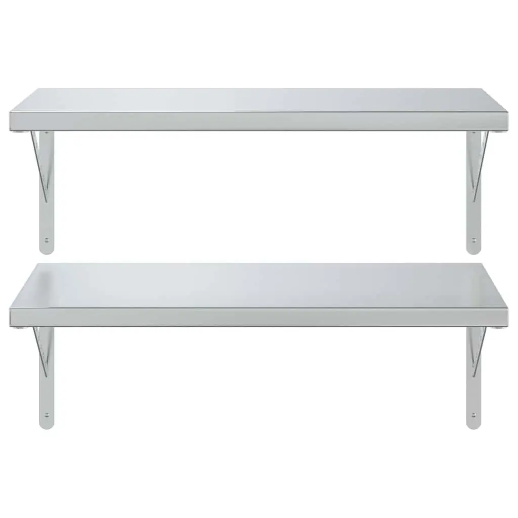 Wall Shelves Living Room Bedroom Office 75x40 cm Silver