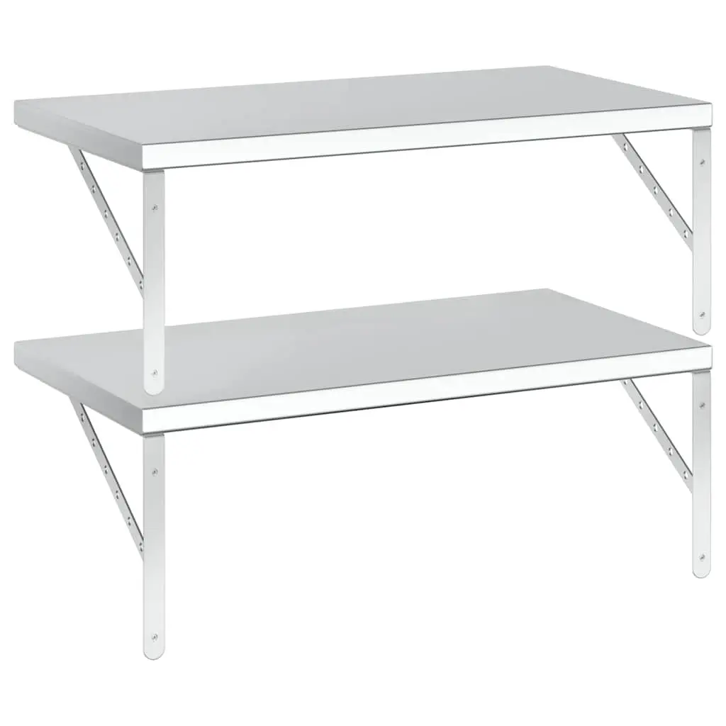 Wall Shelves Living Room Bedroom Office 75x40 cm Silver