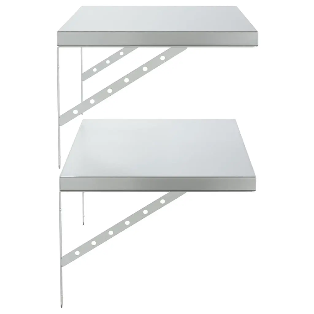 Wall Shelves Living Room Bedroom Office 75x40 cm Silver