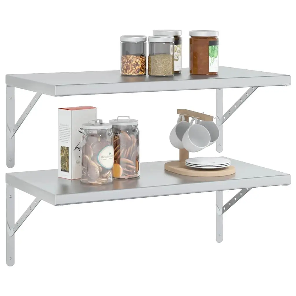 Wall Shelves Living Room Bedroom Office 75x40 cm Silver