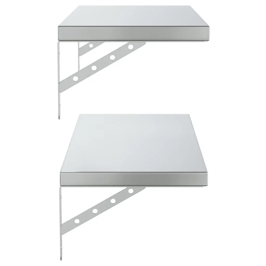 Wall Shelves Living Room Bedroom Office 75x30 cm Silver Stainless Steel Floating Storage Display