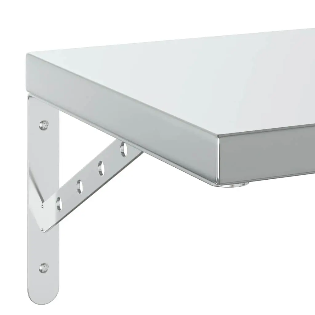 Wall Shelves Living Room Bedroom Office 75x30 cm Silver Stainless Steel Floating Storage Display