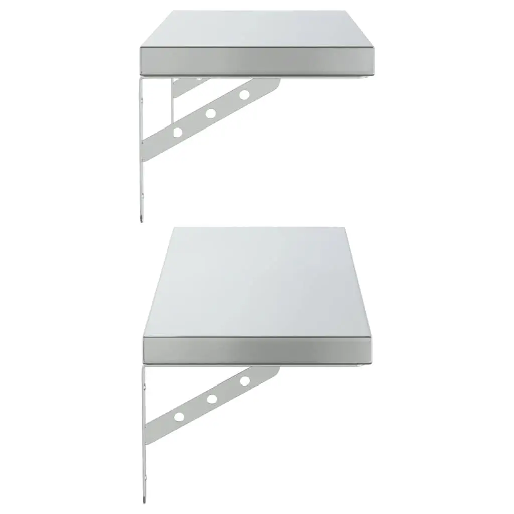 Wall Shelves 2 pcs 75x23.5 cm Silver Floating Shelf Storage Display Rack