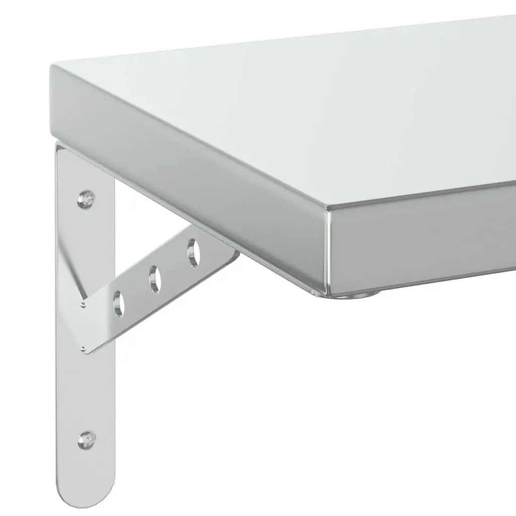 Wall Shelves 2 pcs 75x23.5 cm Silver Floating Shelf Storage Display Rack