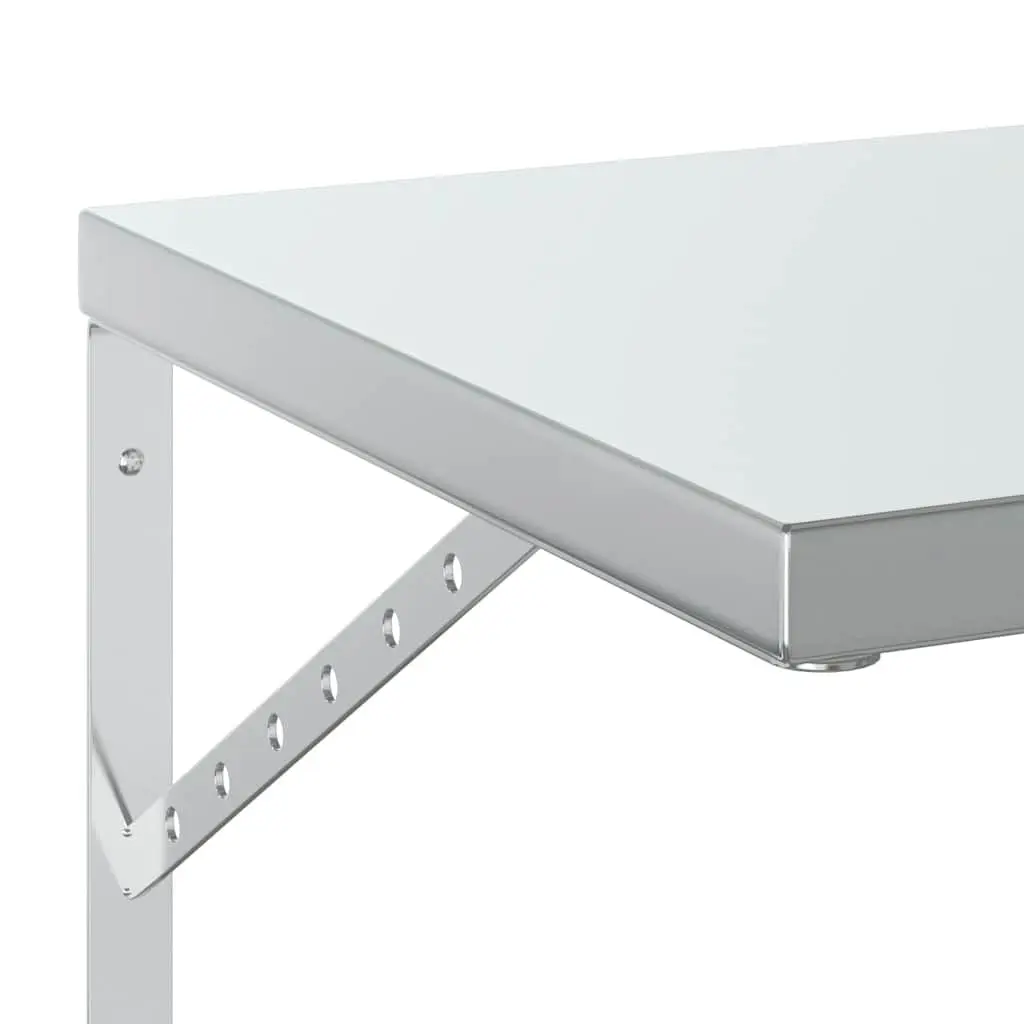 Silver Stainless Steel Floating Wall Shelves