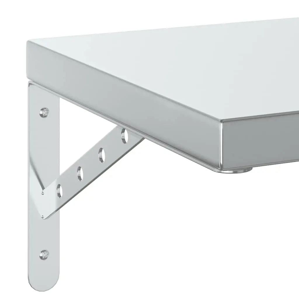 Wall Shelves for Bedroom 50x30 cm Silver Floating Shelving Storage Display 2 Piece