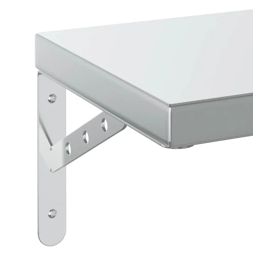 Wall Shelves for Home 50x23.5 cm Silver Floating Storage Display Rack 2 Piece