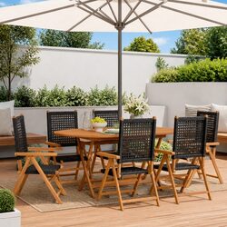 Specifications of Outdoor Reclining Garden Chairs Set 6