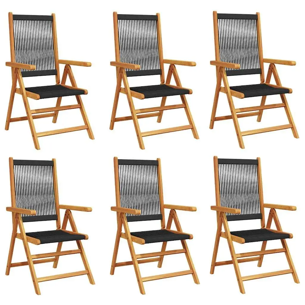 6 Foldable Acacia Wood Garden Recliners