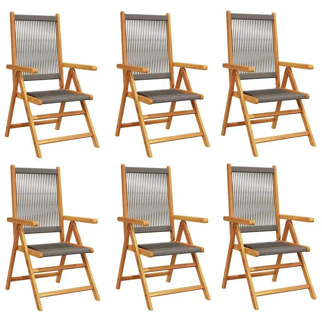 Reclining Outdoor Chairs Set 6 Piece Garden Patio Furniture Grey Wood