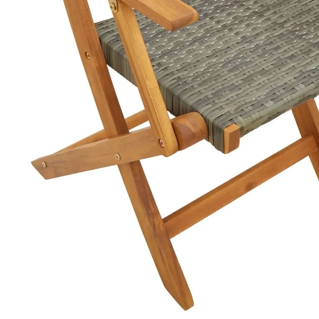 Grey Poly Rattan Folding Garden Chairs