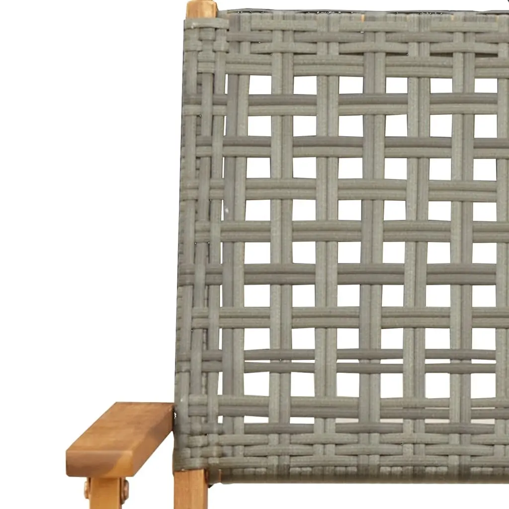 Grey Poly Rattan Folding Garden Chairs
