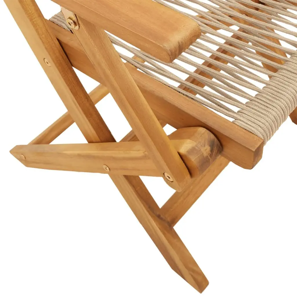 Folding Garden Chairs Outdoor Beige Solid Wood Acacia 4 Piece