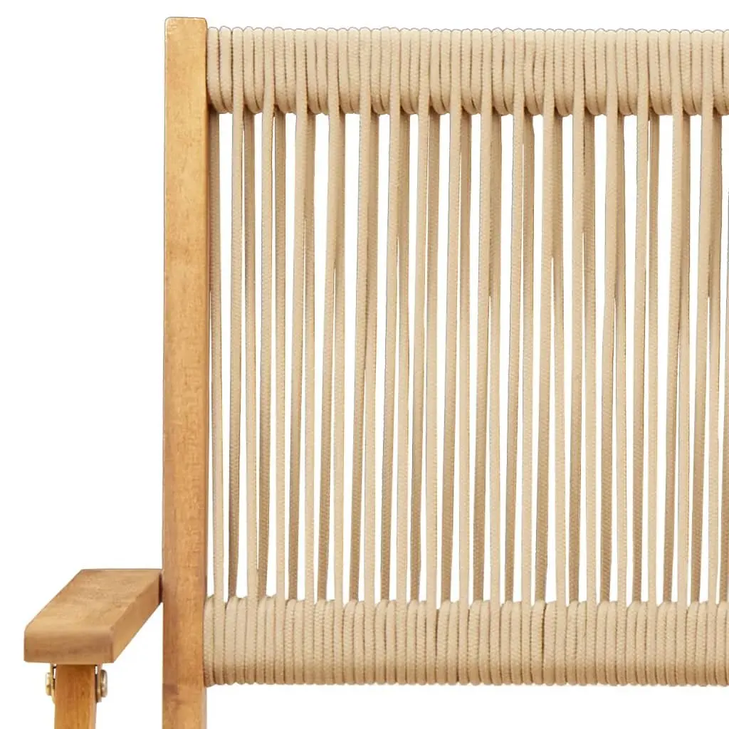 Folding Garden Chairs Outdoor Beige Solid Wood Acacia 4 Piece