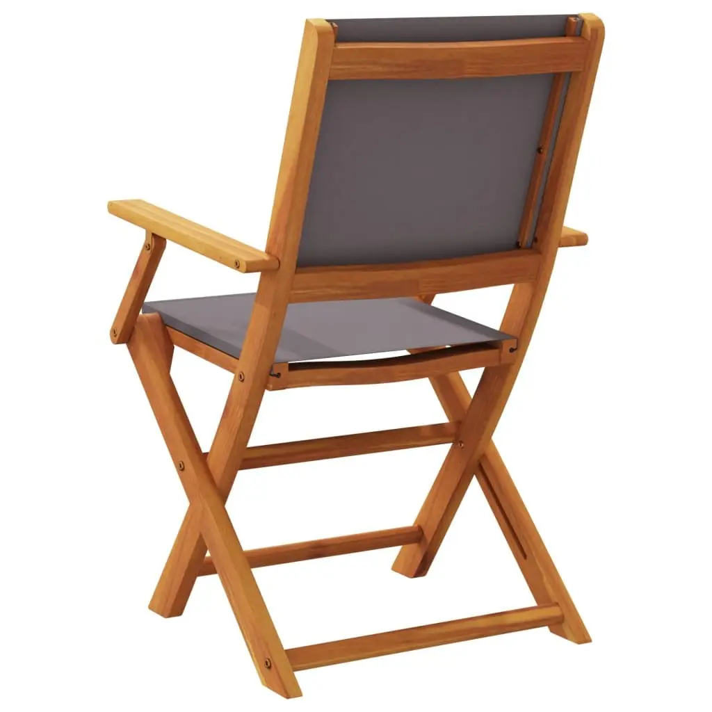 Folding Garden Chairs Set 6 pcs Anthracite Outdoor Seating Wood Armrests