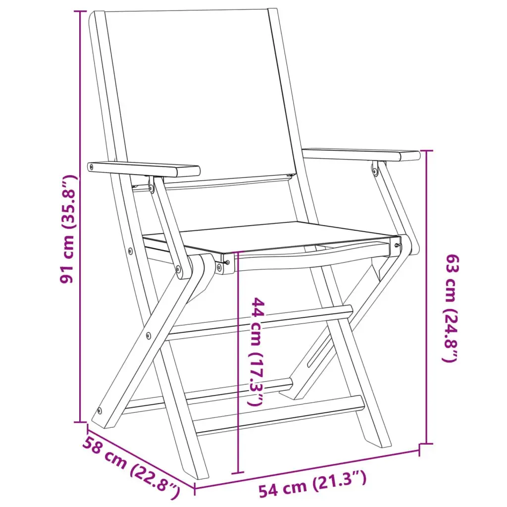 Folding Garden Chairs Set 8 pcs Anthracite Outdoor Seating Patio Furniture