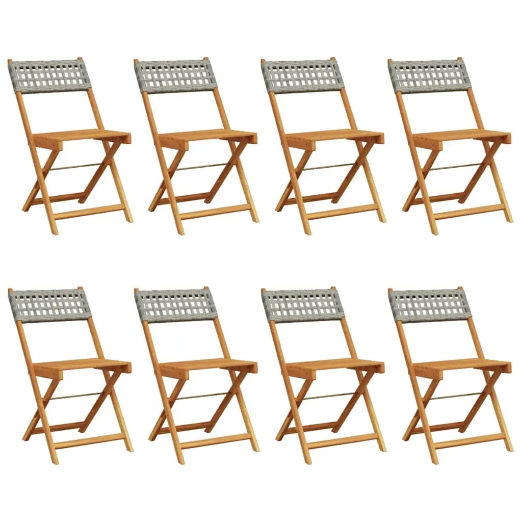 Folding Garden Chairs Outdoor Seating 8 Piece Grey