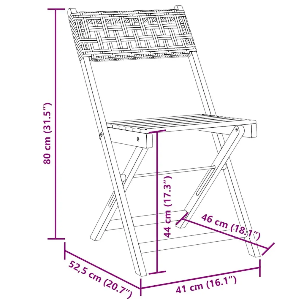 Folding Garden Chairs Outdoor Seating 8 Piece Grey