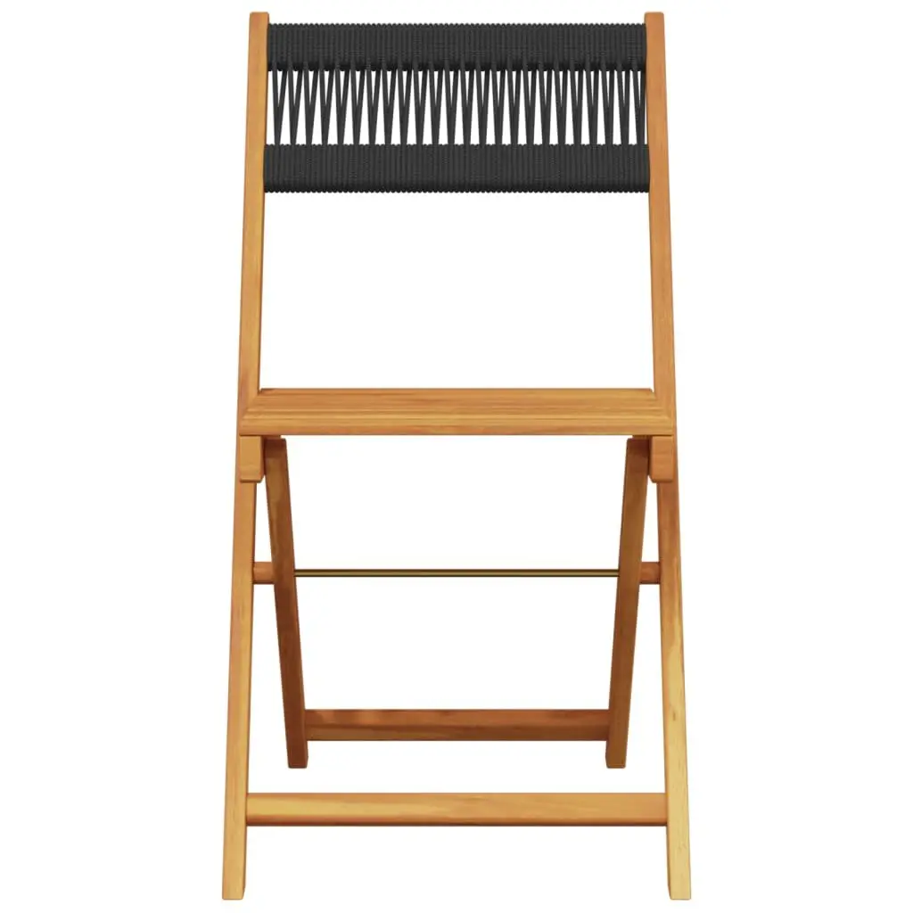 Folding Garden Chairs Outdoor Use 4 Piece Black Acacia Wood