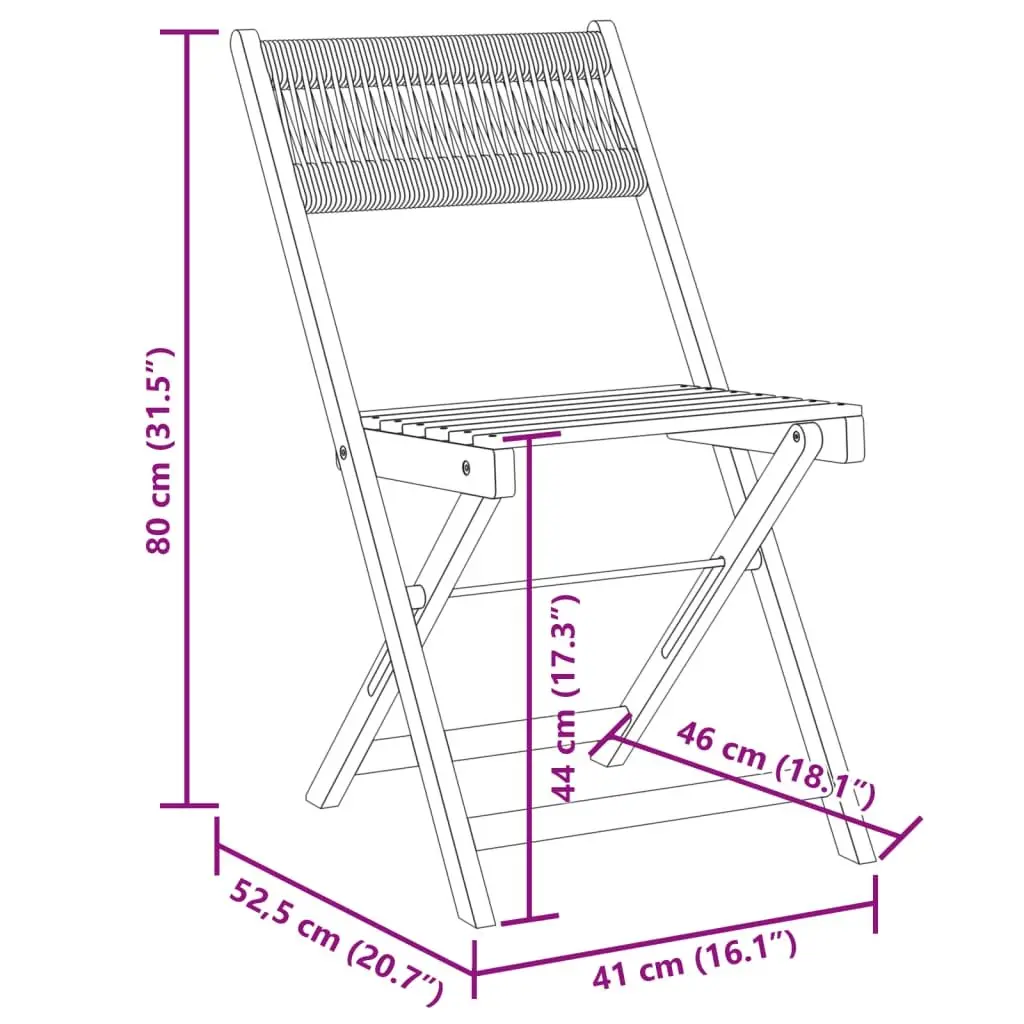 Folding Garden Chairs Outdoor Use 4 Piece Black Acacia Wood